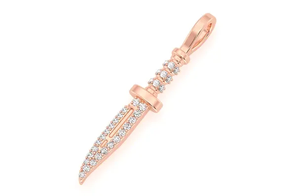 0.15CTW Knife Diamond Pendant