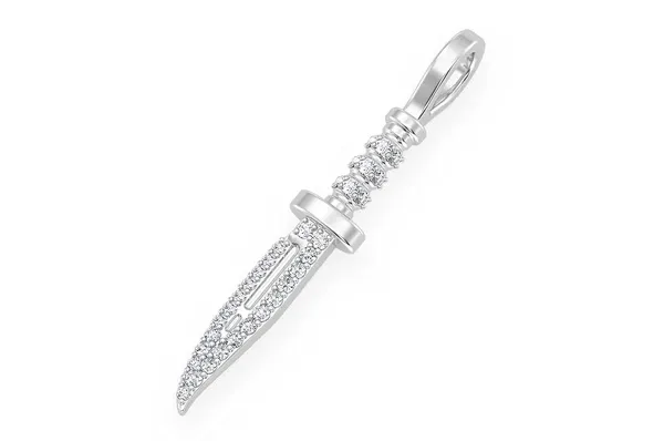 0.15CTW Knife Diamond Pendant