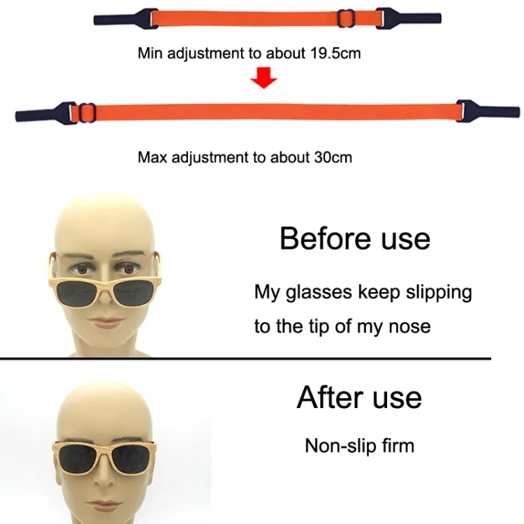 10pcs Long Style Glasses Non-Slip Rope Adjustable Elastic Sports Legs Anti-Drop Fixed Strap(Light Gray)