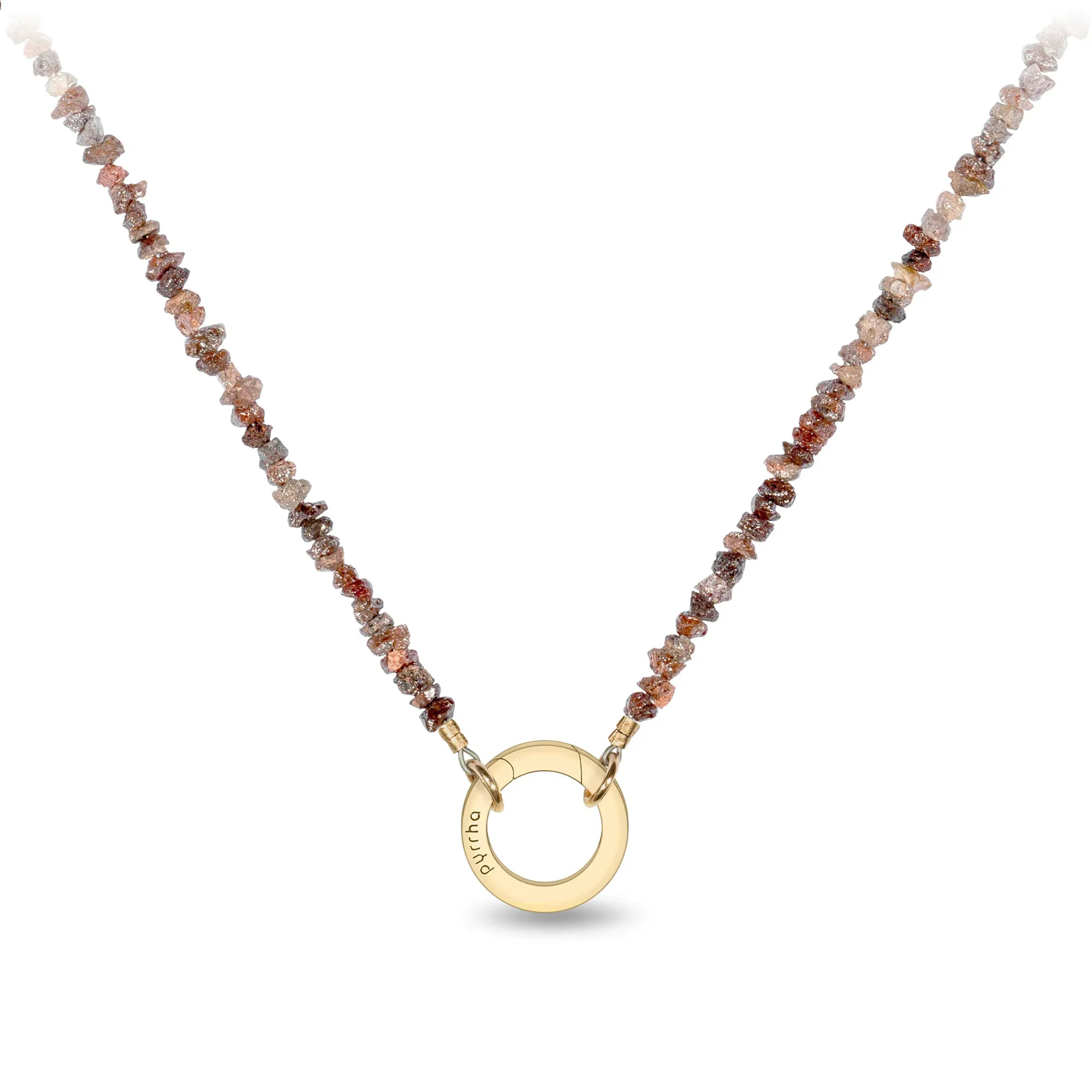 14K Gold Faceted Stone Choker with Talisman Clip