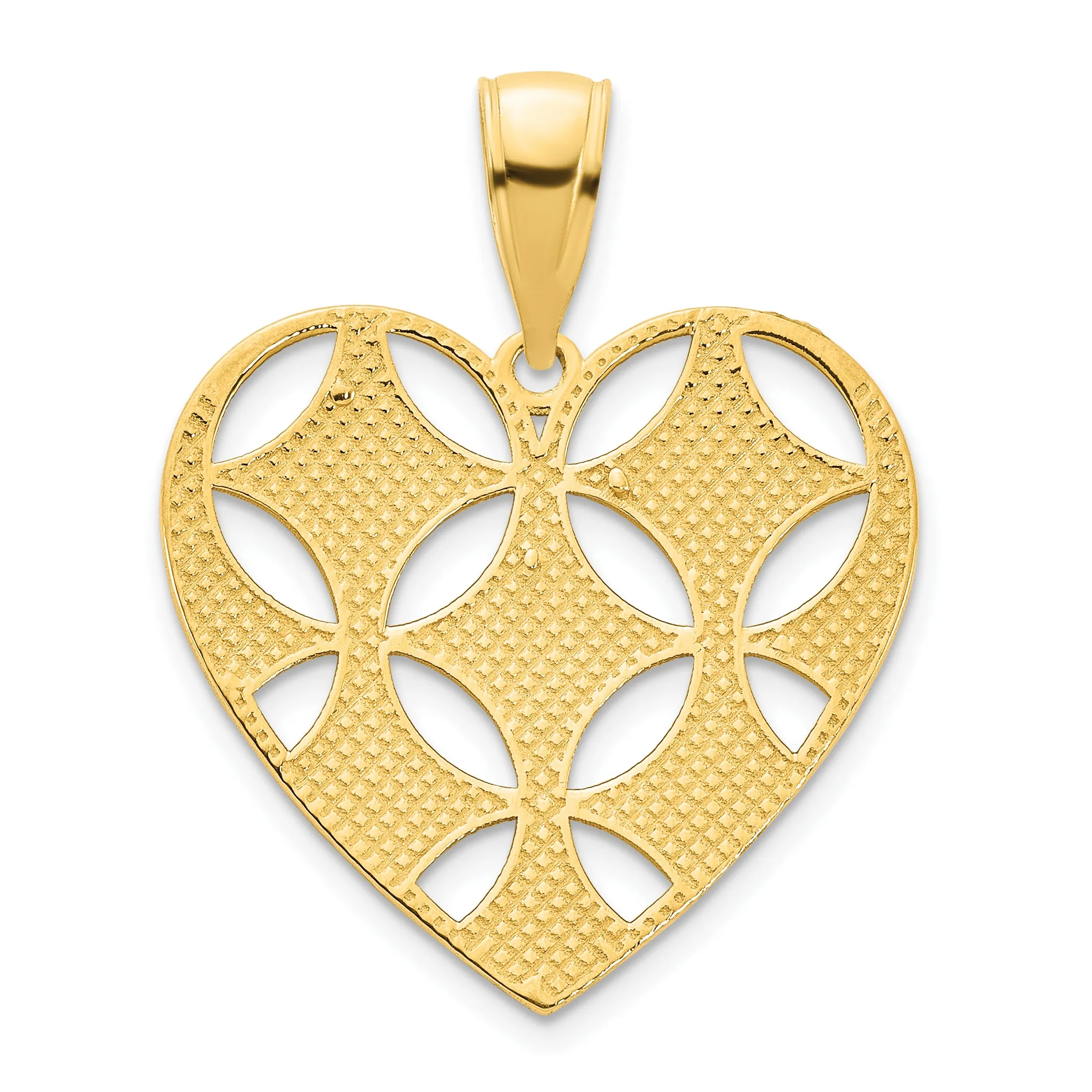 14k Yellow Gold Fancy Filigree Heart Design Pendant