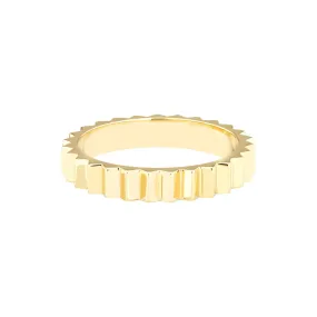 14k Yellow Gold Fluted Band