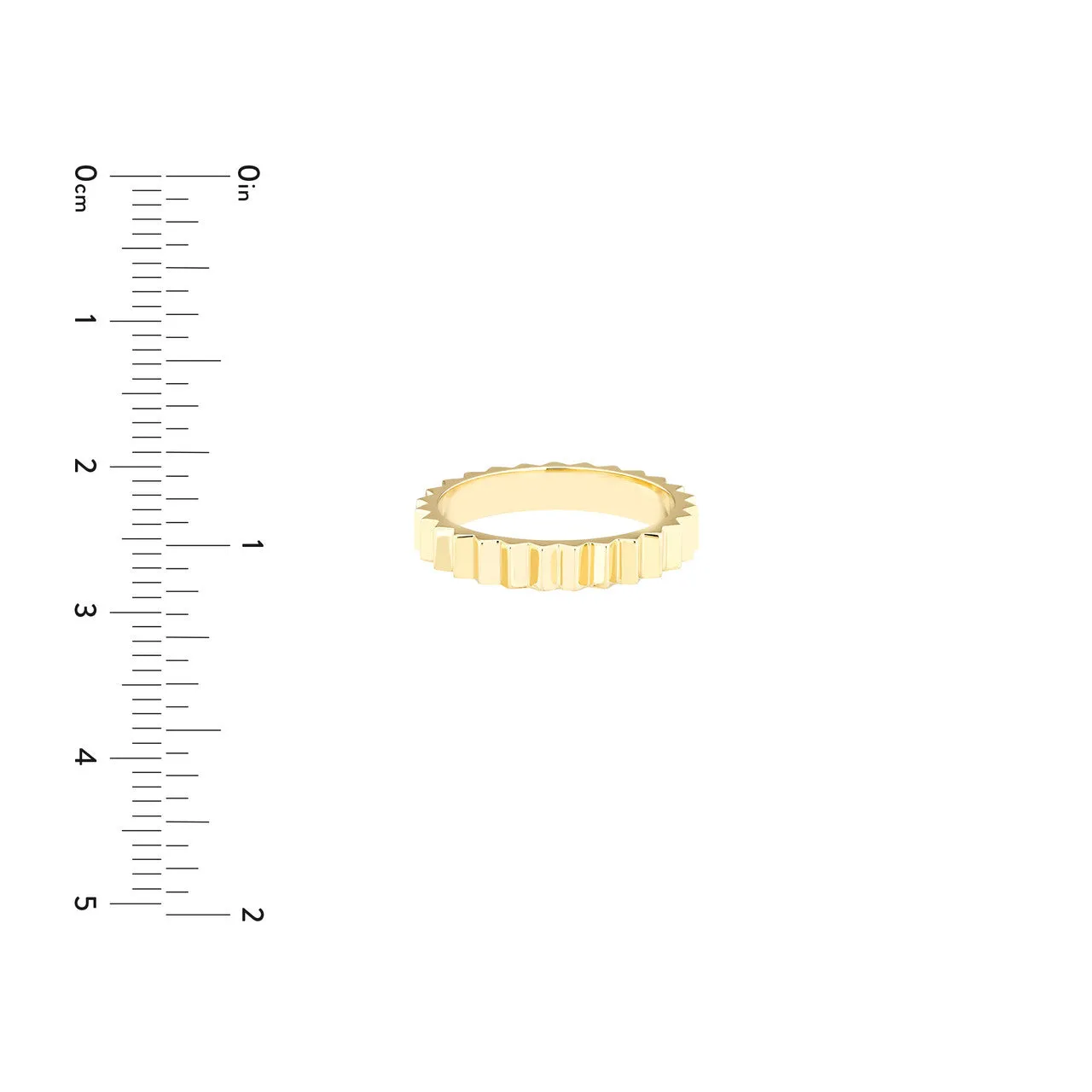 14k Yellow Gold Fluted Band