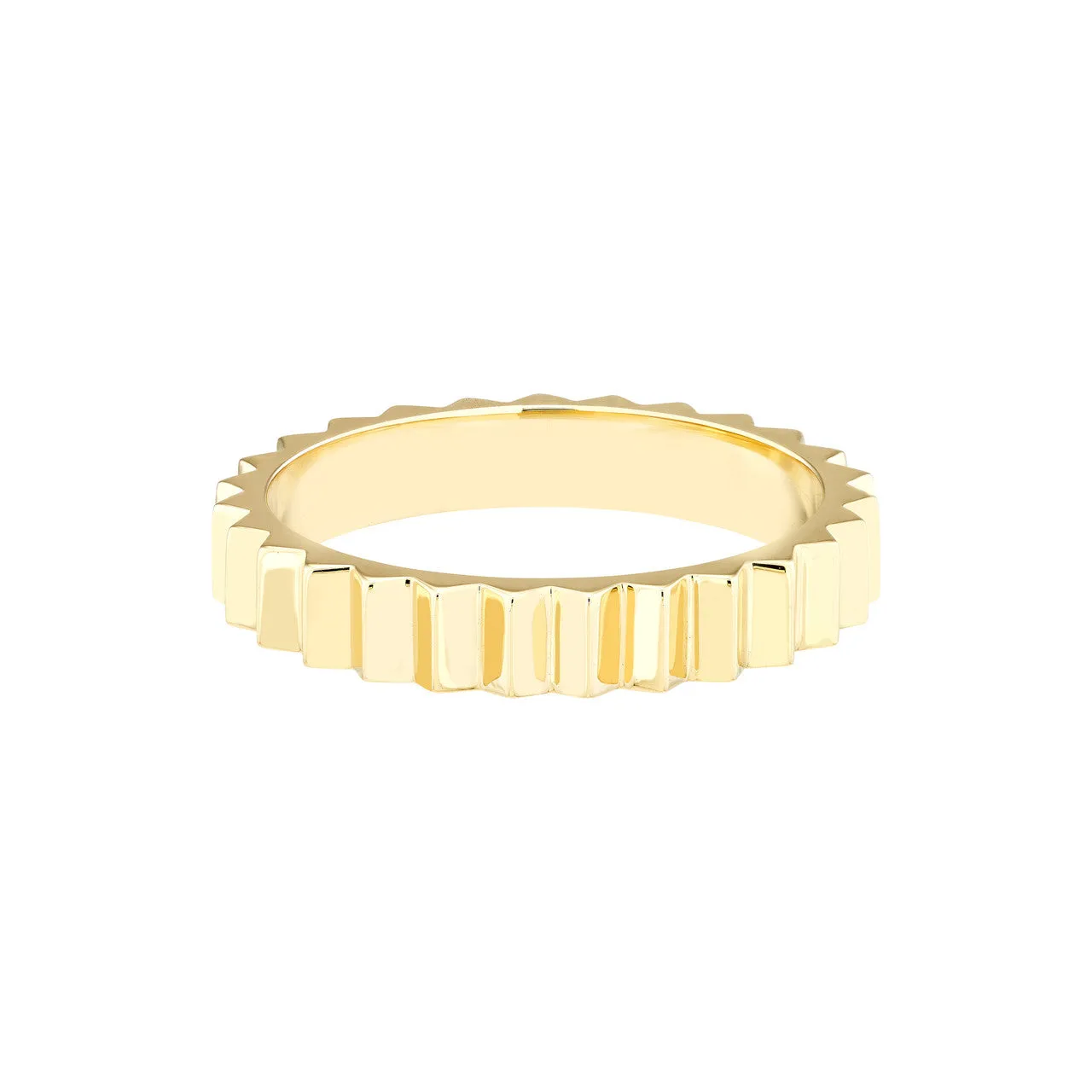 14k Yellow Gold Fluted Band