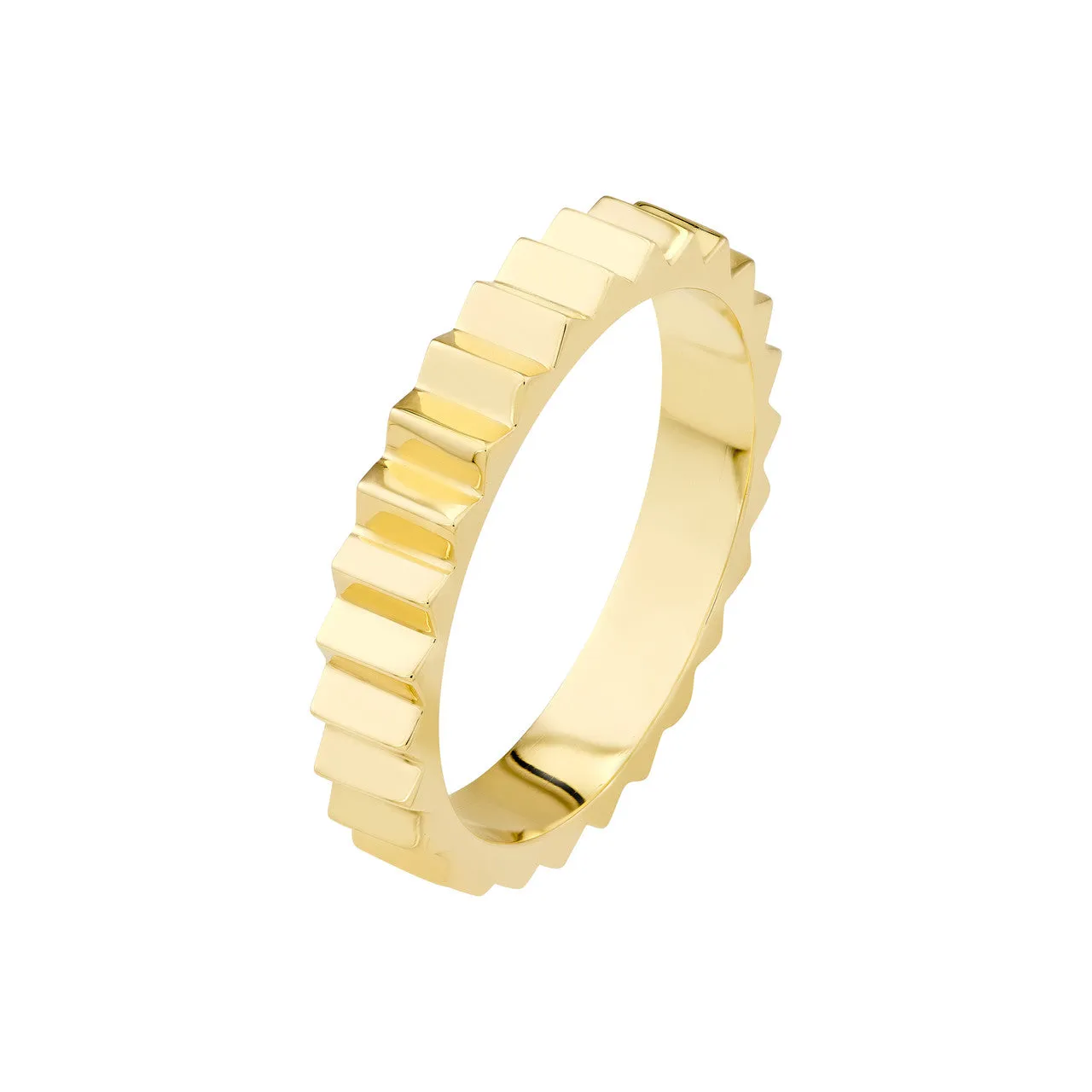 14k Yellow Gold Fluted Band