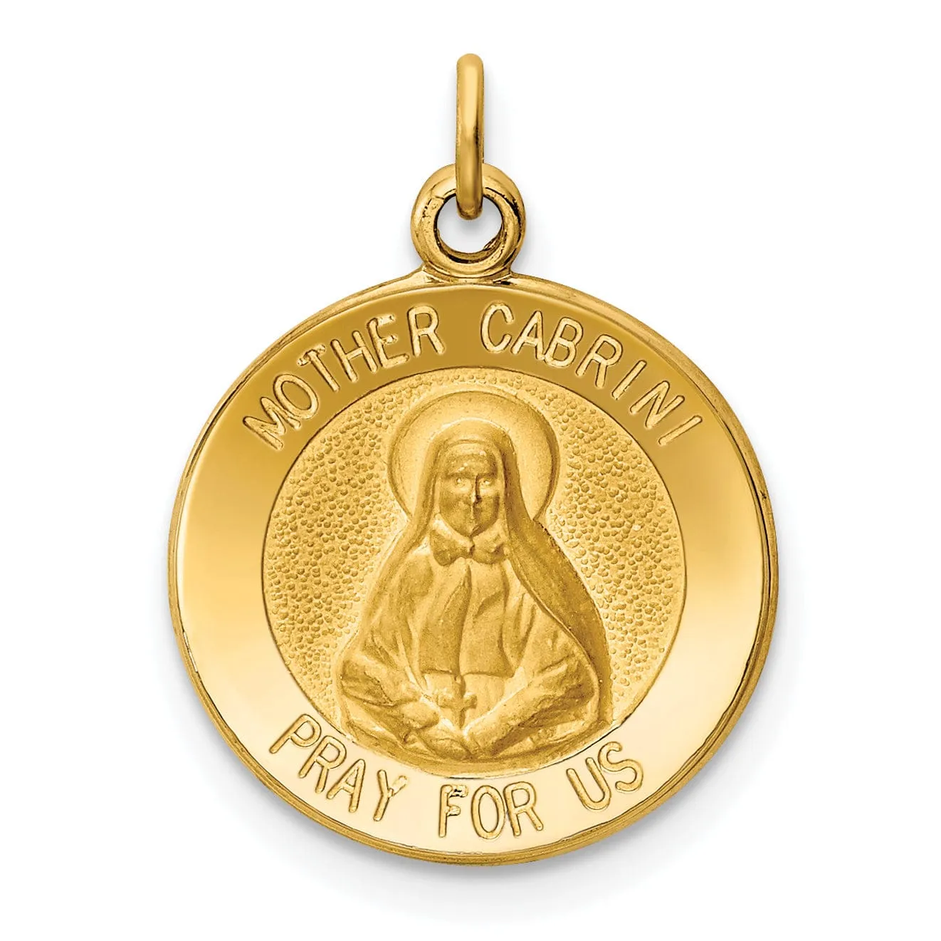 14k Yellow Gold Mother Cabrini Medal Pendant