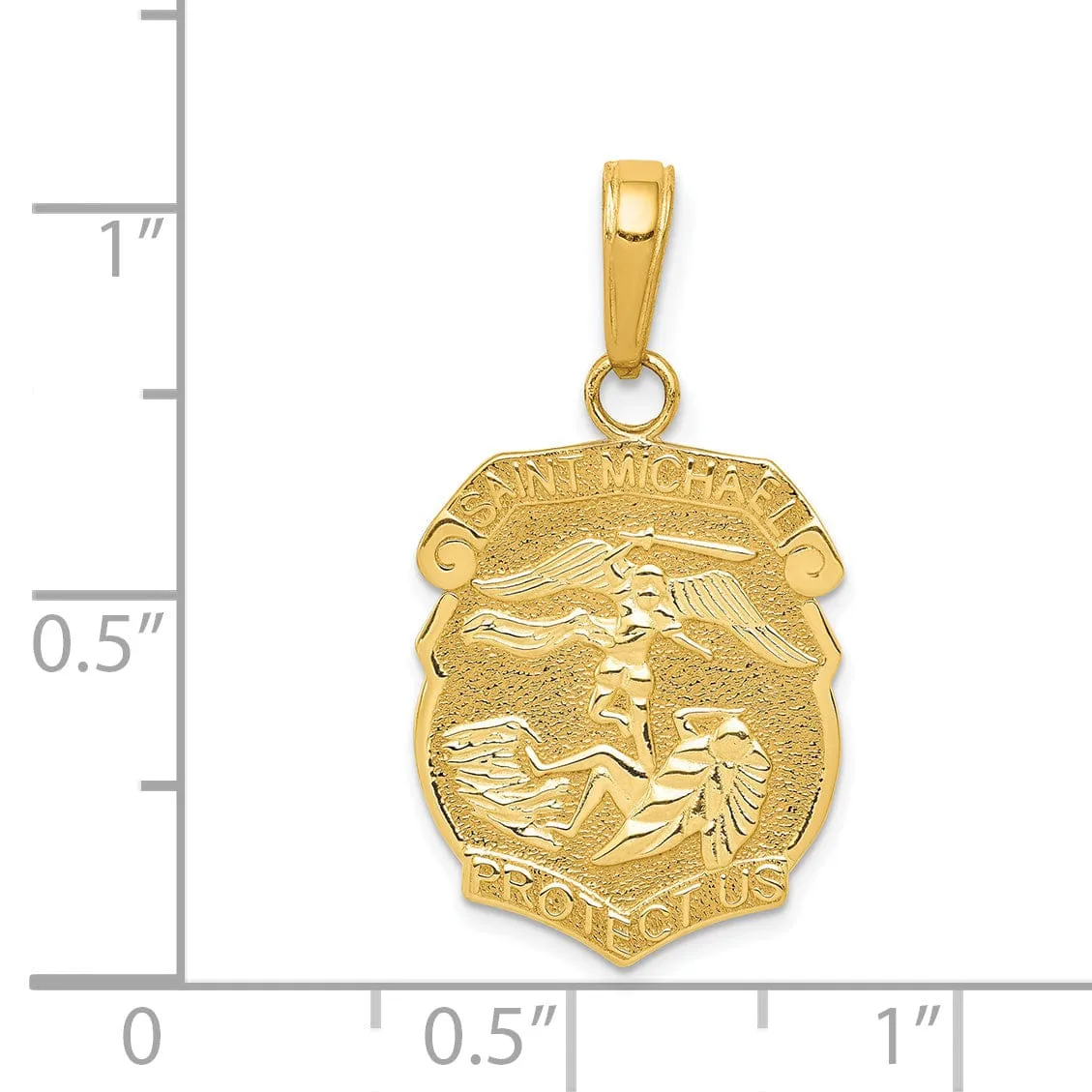 14k Yellow Gold Saint Michael Medal Badge