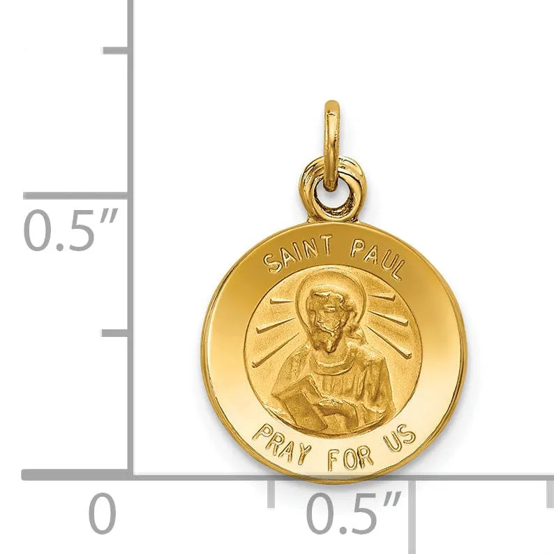 14k Yellow Gold Saint Paul Medal Pendant