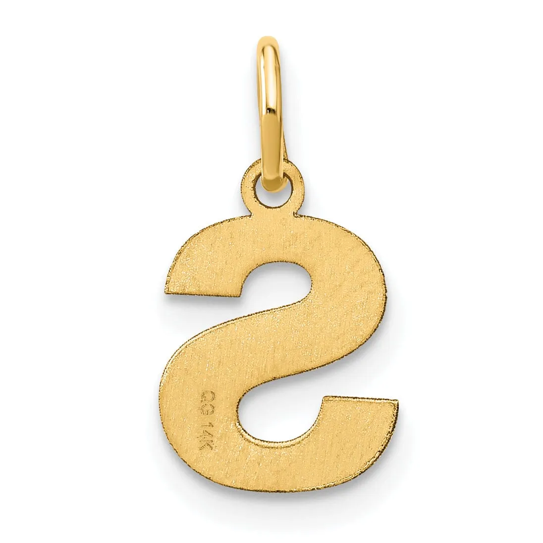 14k Yellow Gold  Small Size Letter S Initial Block Pendant