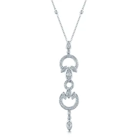 18ct White Gold Art Deco Inspired Diamond Pendant