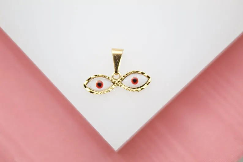 18K Gold Filled Evil Eyes Pendant (A205)