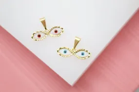 18K Gold Filled Evil Eyes Pendant (A205)