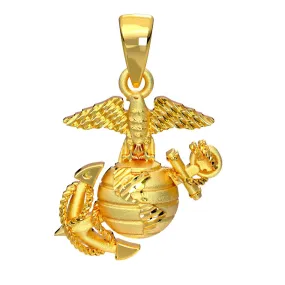 1¼" Eagle, Globe, and Anchor Pendant - 10k Gold