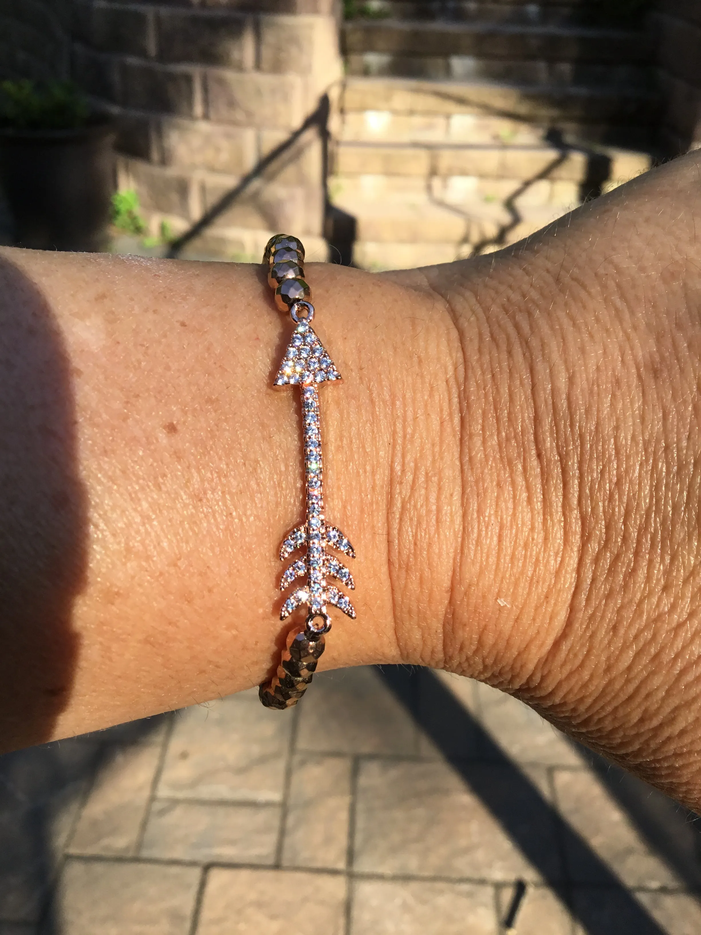 Arrow bling bracelet- Rose Gold