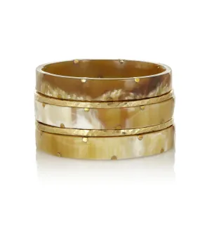 Ashley Pittman Makali Bangle Set Light Horn