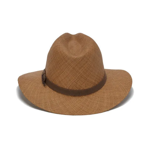 Austral Hats - Light Brown Panama Hat with Brown Leather Band