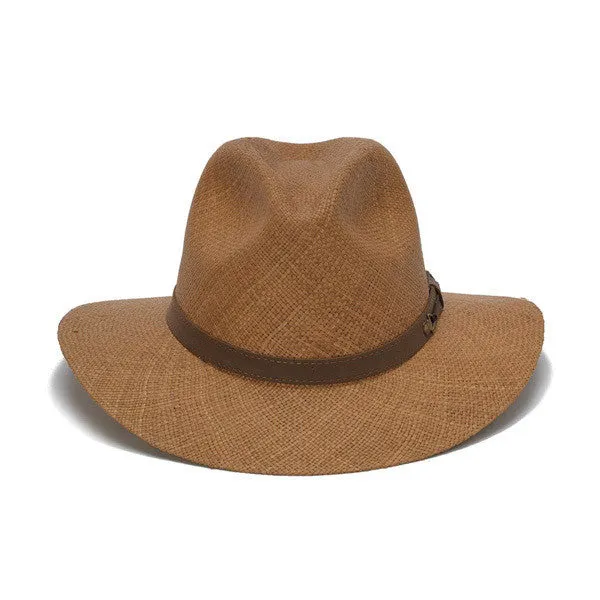 Austral Hats - Light Brown Panama Hat with Brown Leather Band