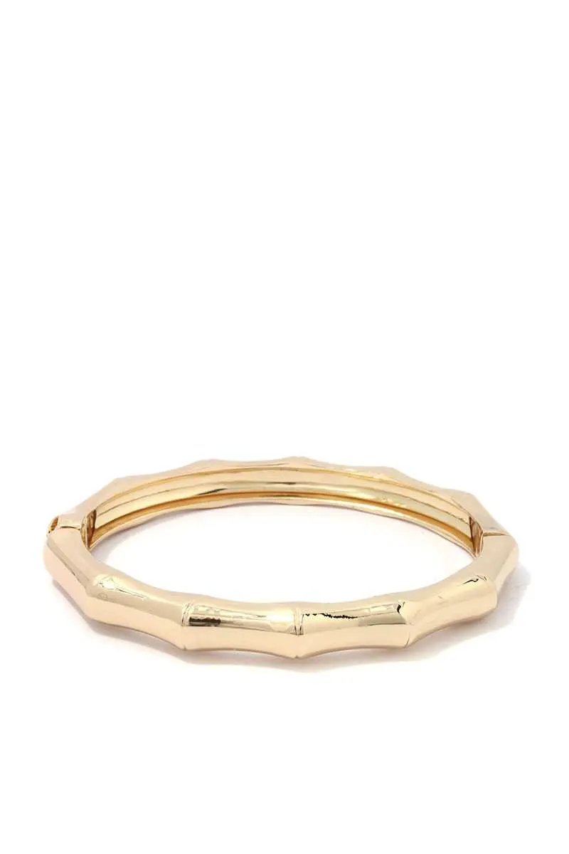 Bamboo Shape Metal Bangle Bracelet