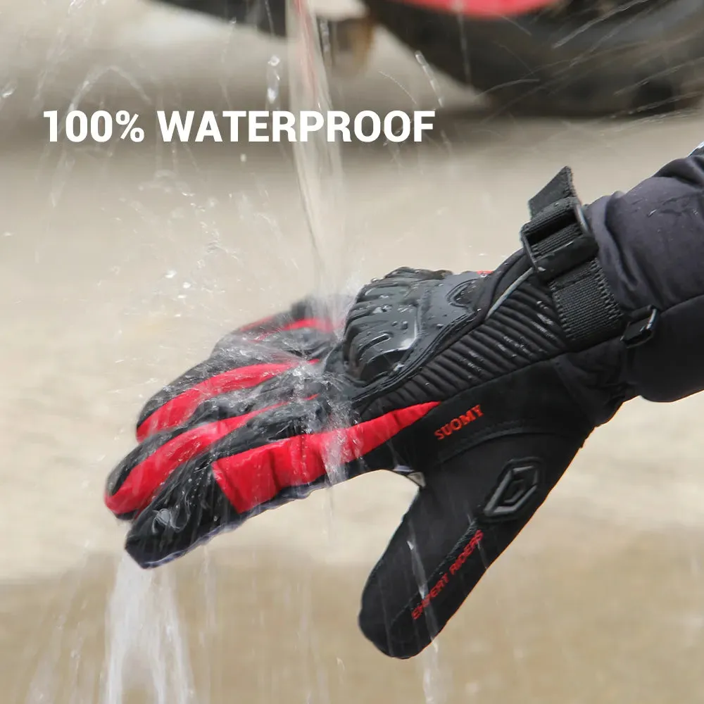 Bicycle Gloves Waterproof Moto Gloves Windproof Thermal Fleece Riding Skiing Gloves Touch Screen Protection