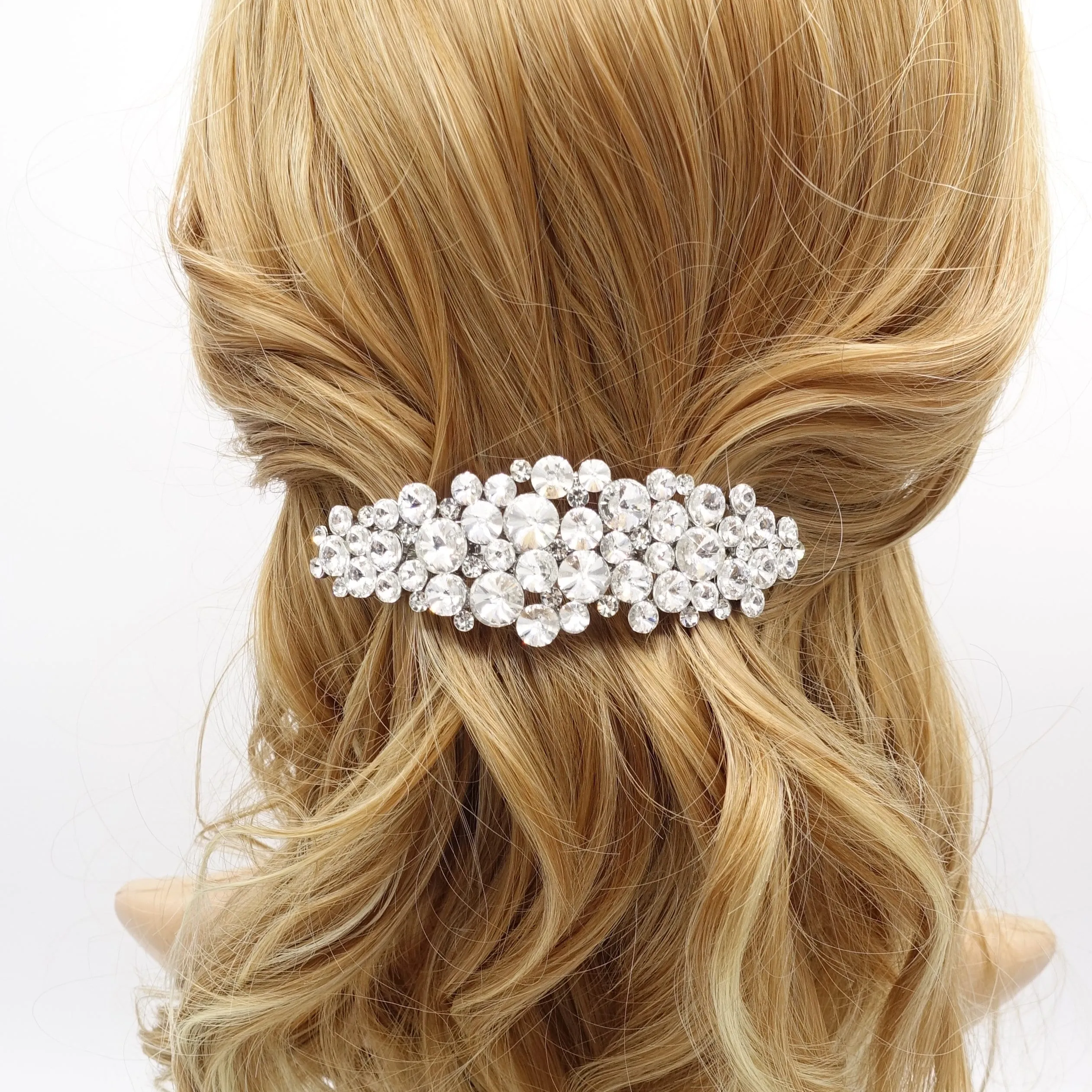 big rhinestone hair barrette,bling hair barrette for women