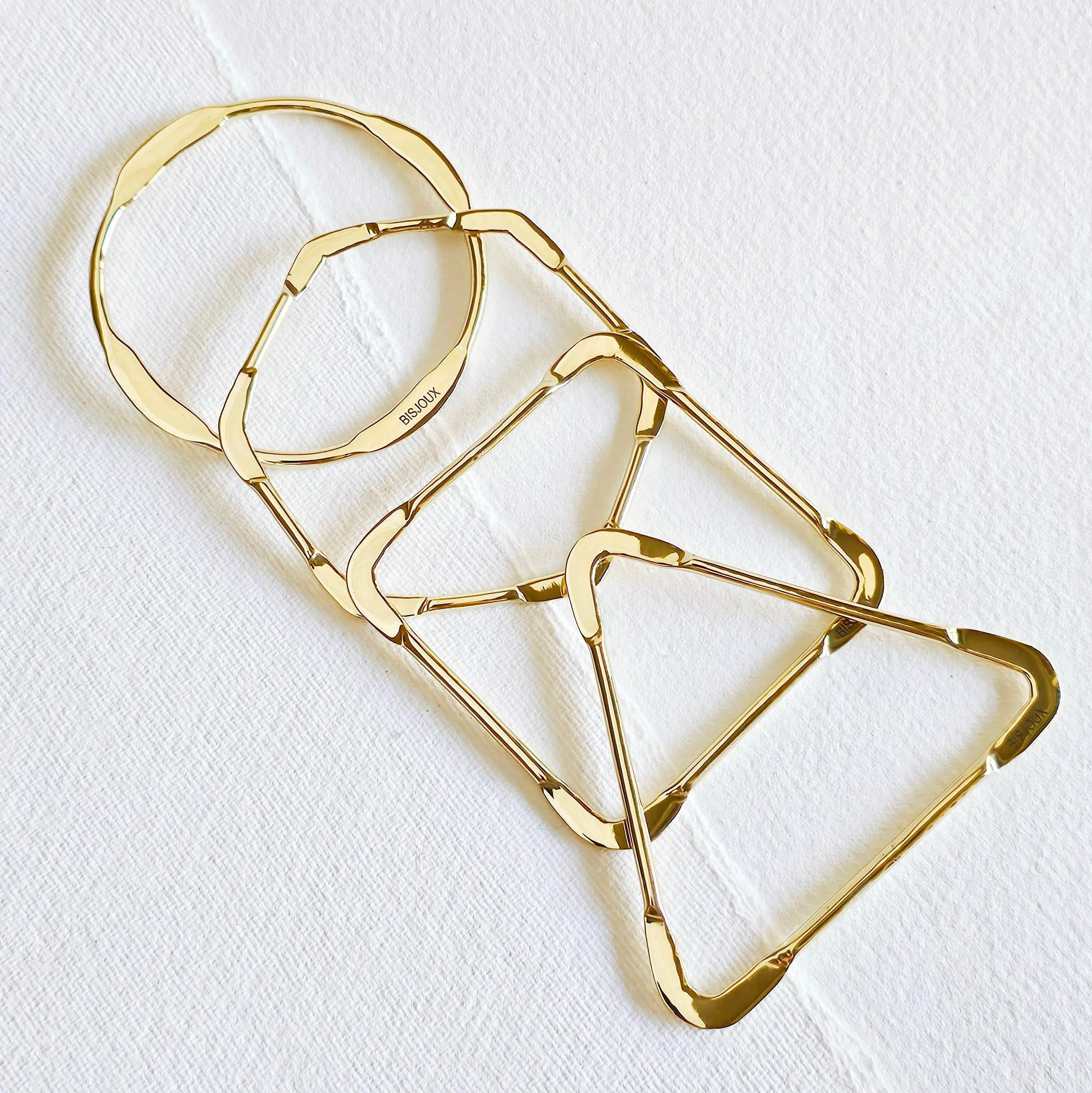 Bisjoux Brass Geometric Bangle Set