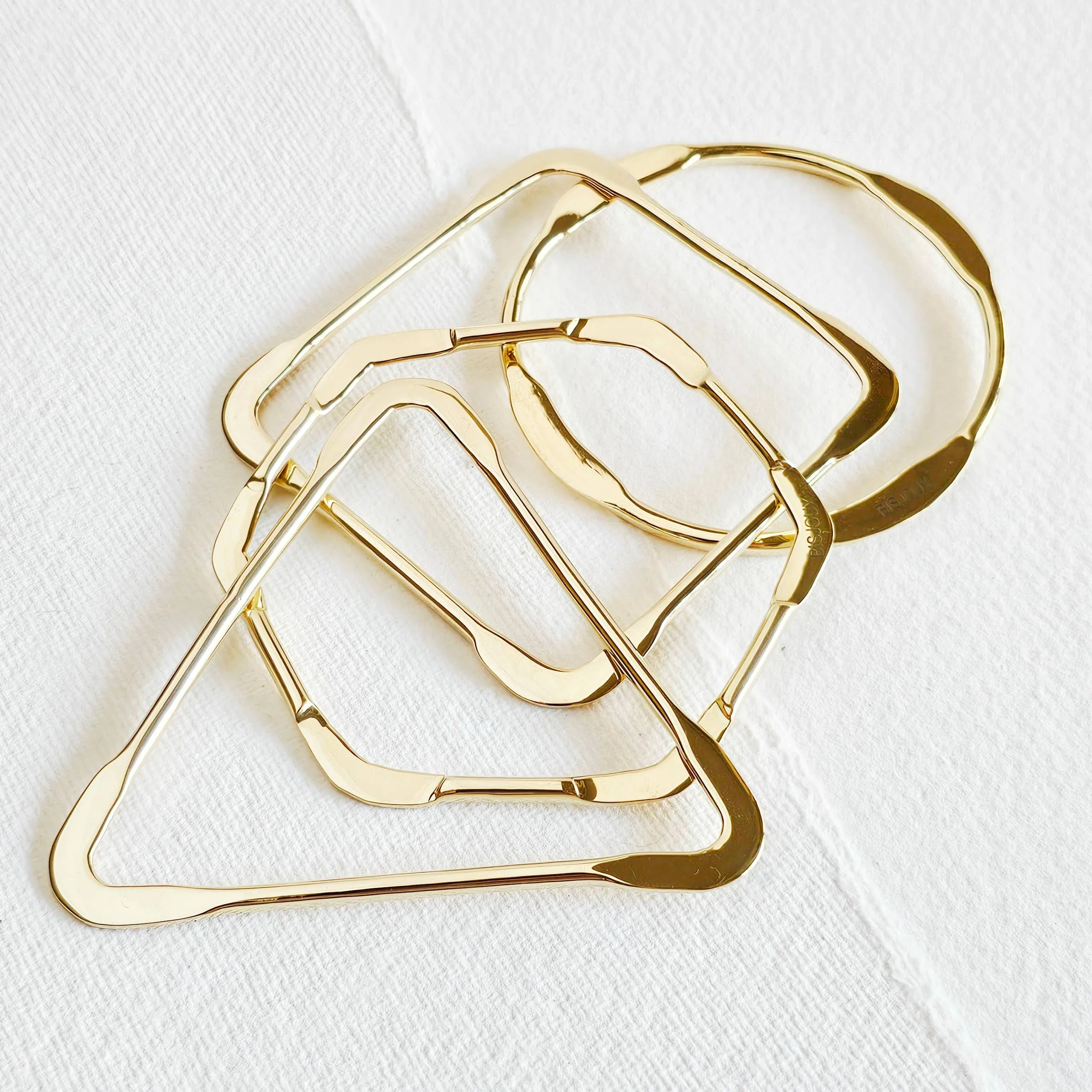 Bisjoux Brass Geometric Bangle Set