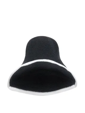 Bloom line crochet sun hat in black