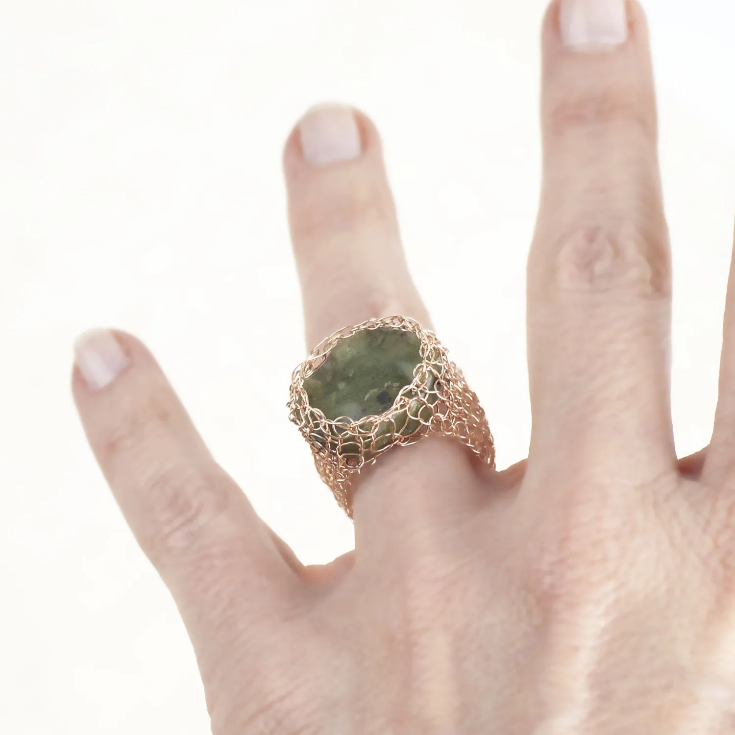 BOHO Stone ring - Jade ring