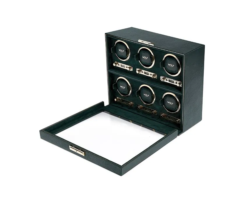 British Racing 6 Piece Watch Winder (Green)