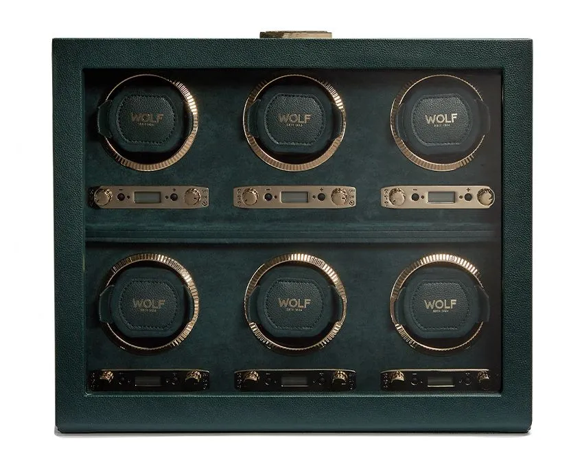 British Racing 6 Piece Watch Winder (Green)