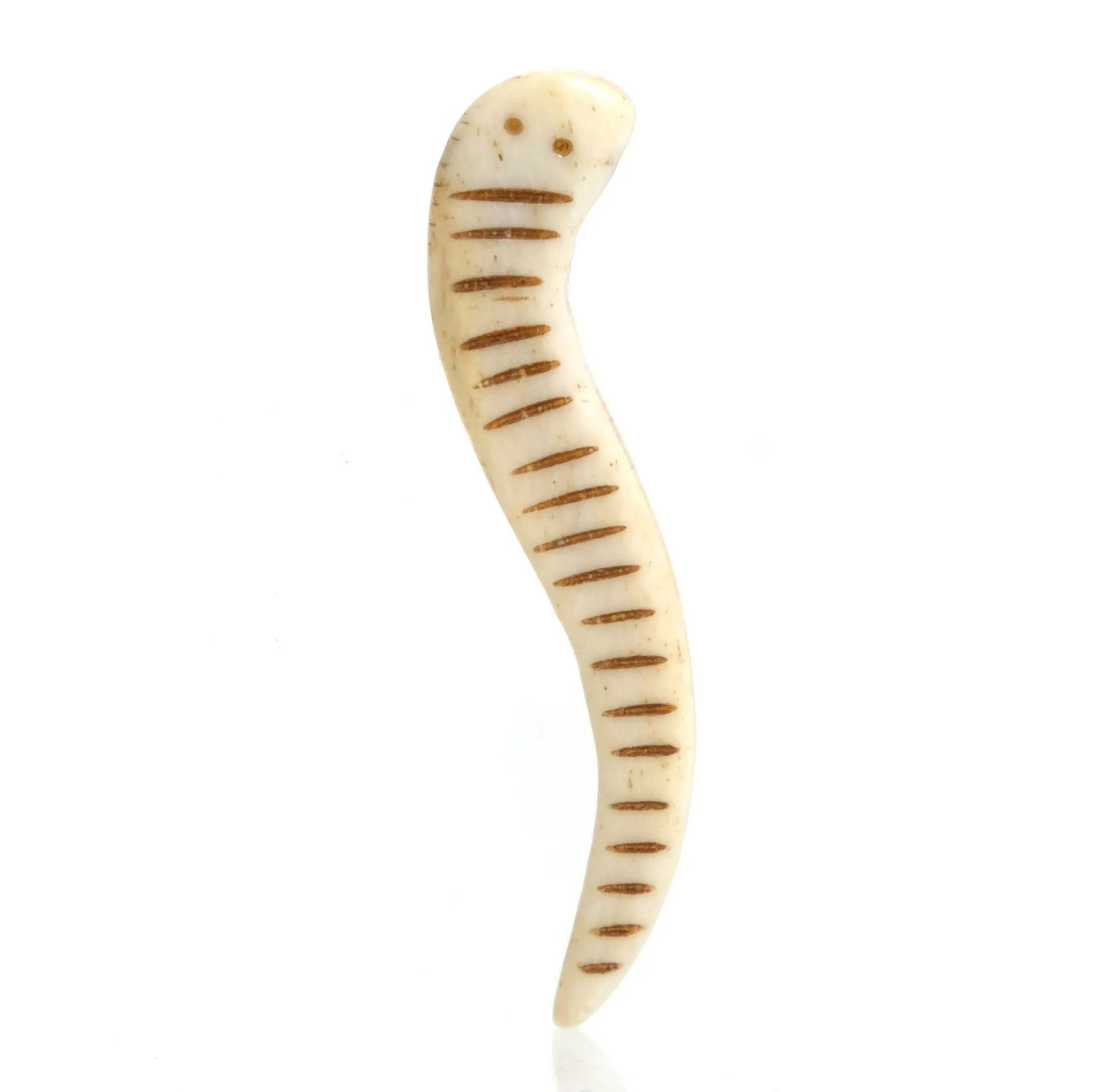 Carved Bone Pendant, Snake 2