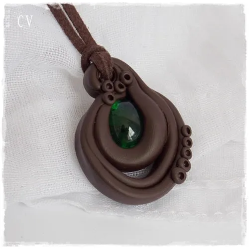 Celtic Woodland Polymer Clay Pendant