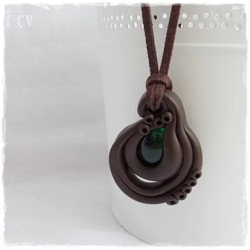 Celtic Woodland Polymer Clay Pendant