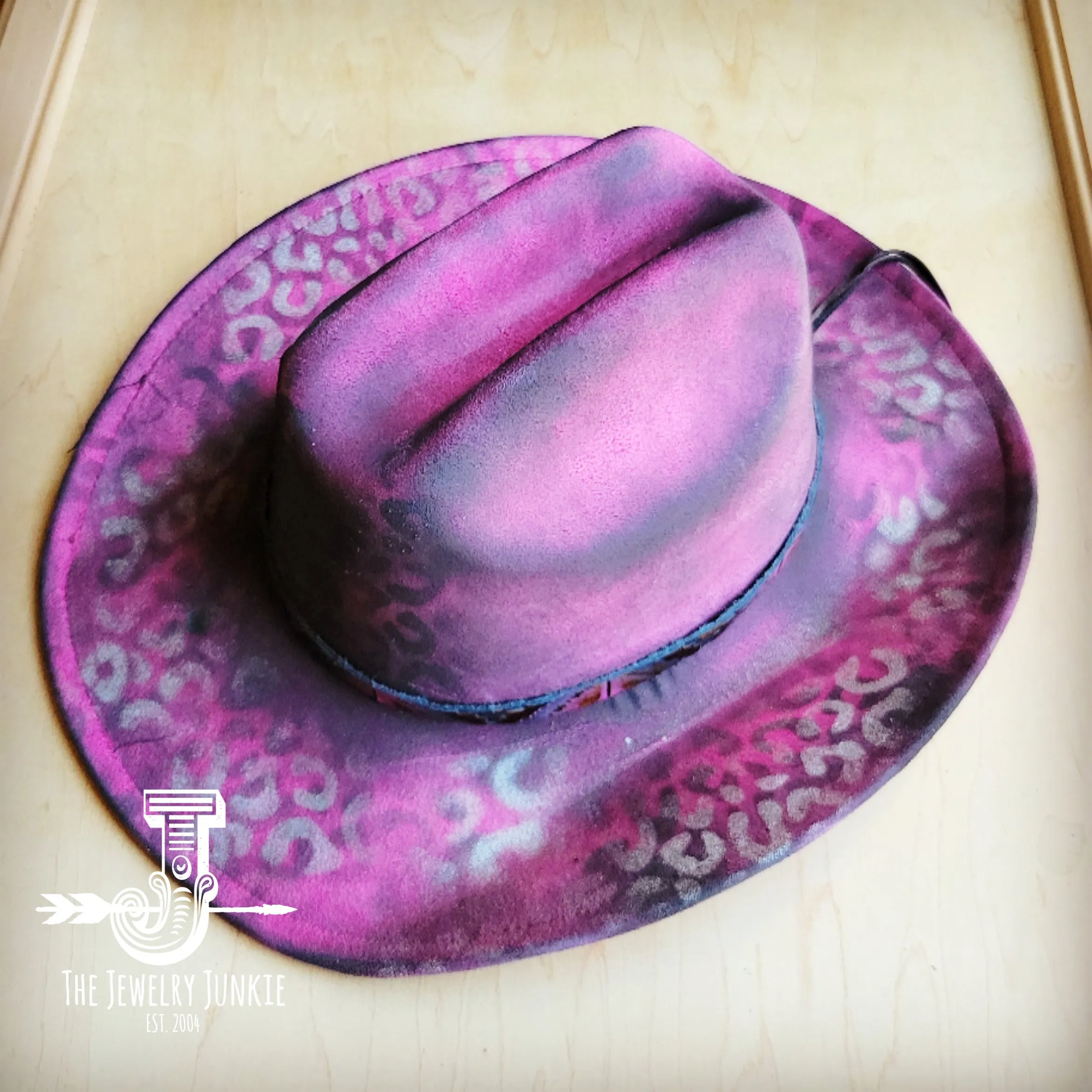 CUSTOM Hand-Painted Cowgirl Western Boho Hat & Band (A12)