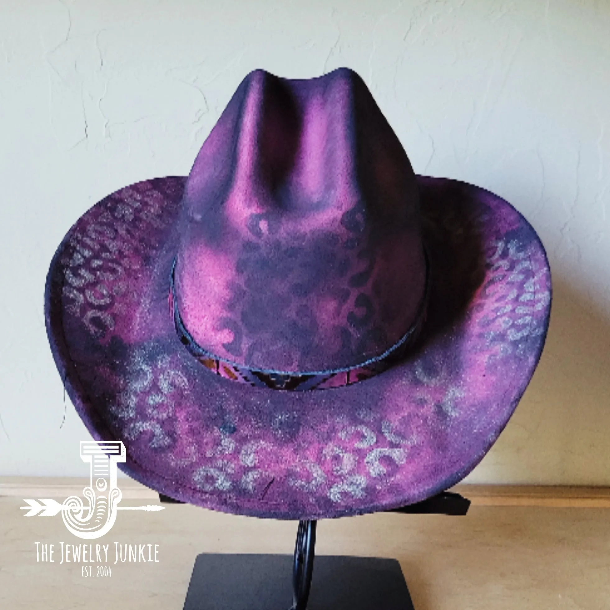 CUSTOM Hand-Painted Cowgirl Western Boho Hat & Band (A12)