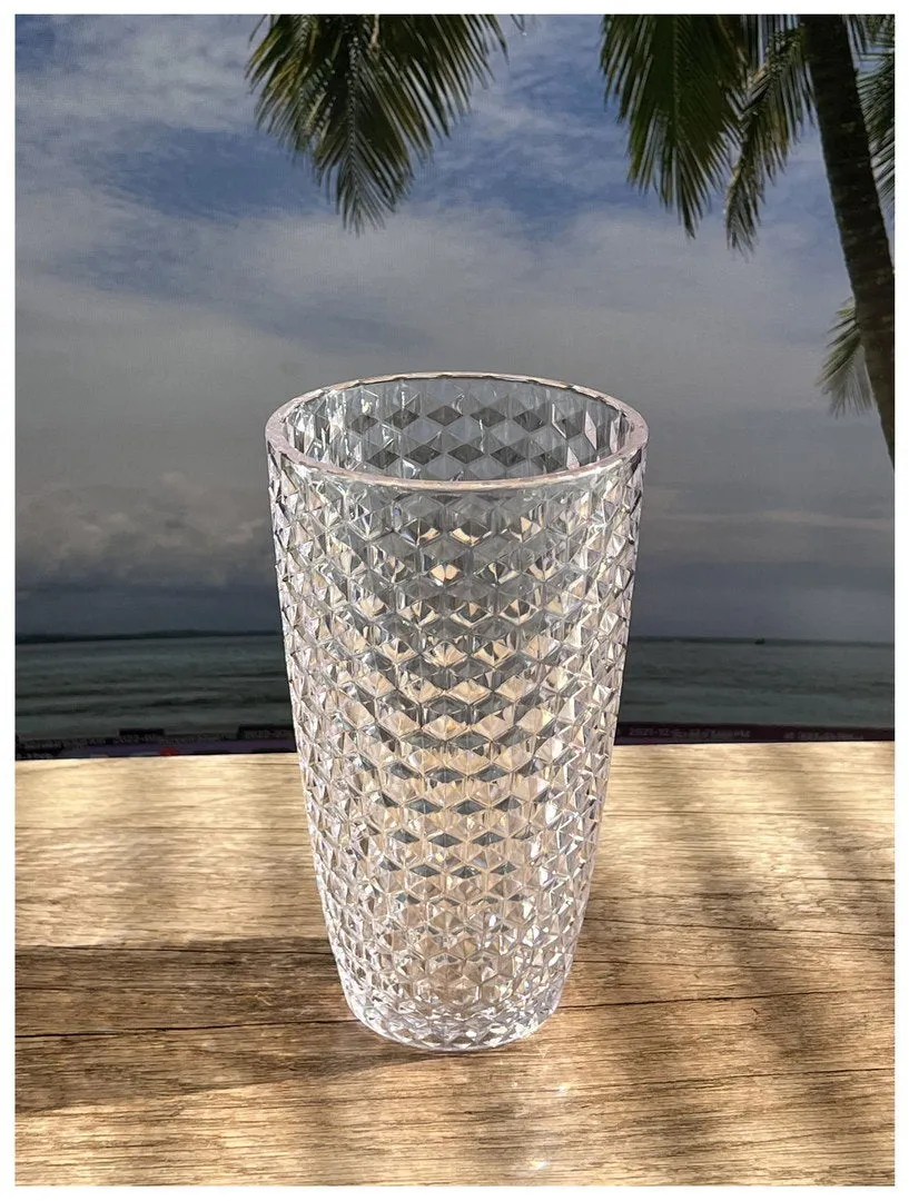 Diamond Cut Acrylic Glasses Drinking Set