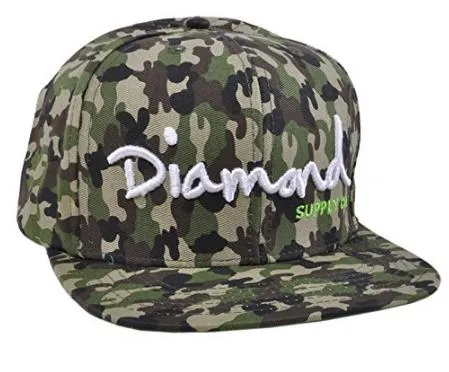 Diamond  OG Logo Script Camo Snapback Hat