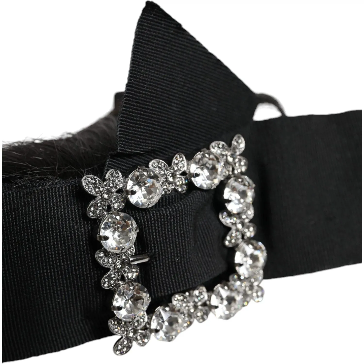 Dolce & Gabbana Black Hair Parrucchiera Crystal Headband Diadem