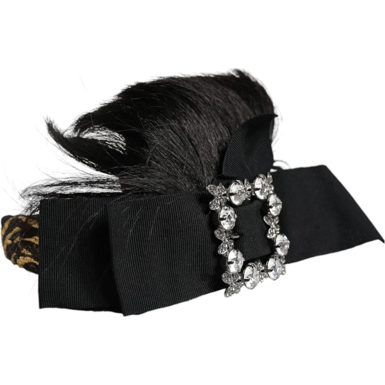 Dolce & Gabbana Black Hair Parrucchiera Crystal Headband Diadem