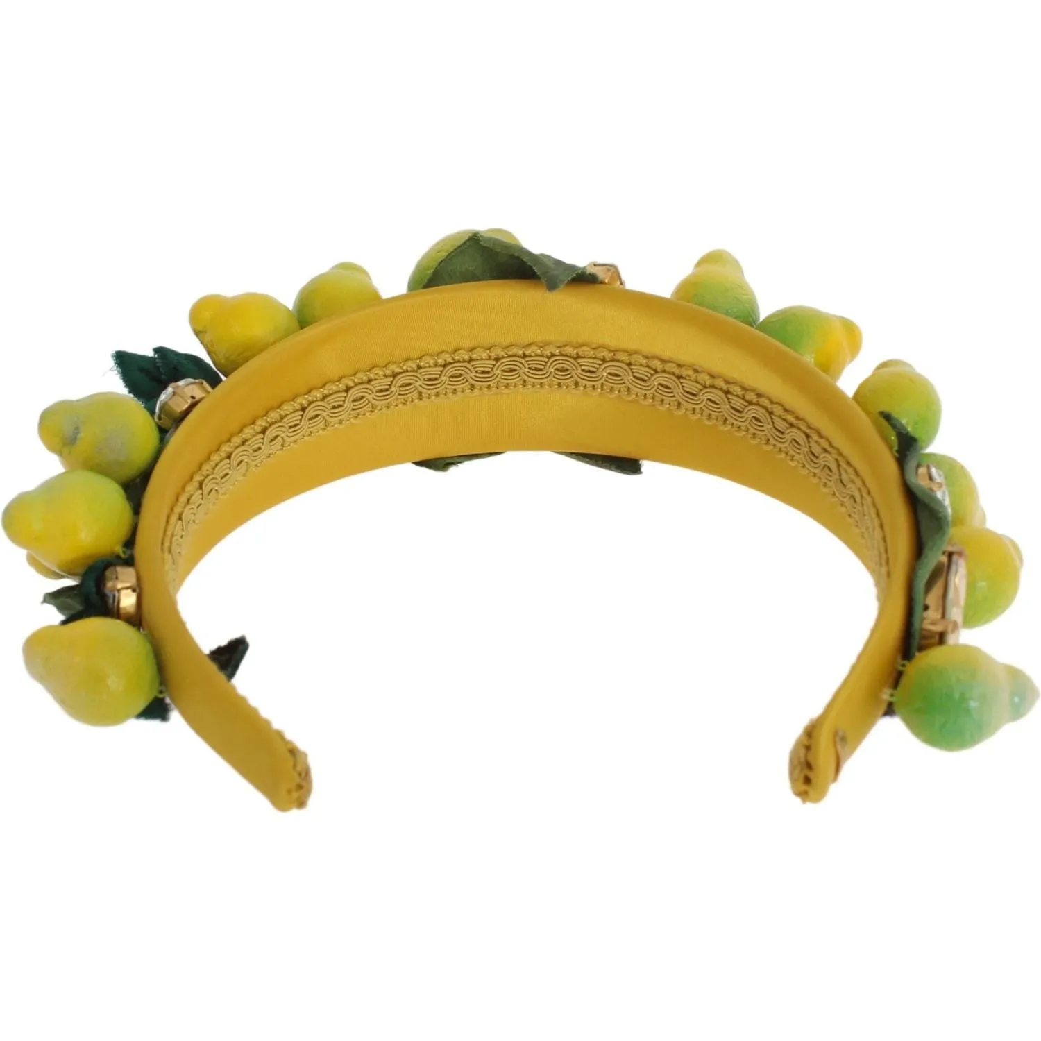 Dolce & Gabbana Exquisite Silk Crystal Lemon Headband Diadem