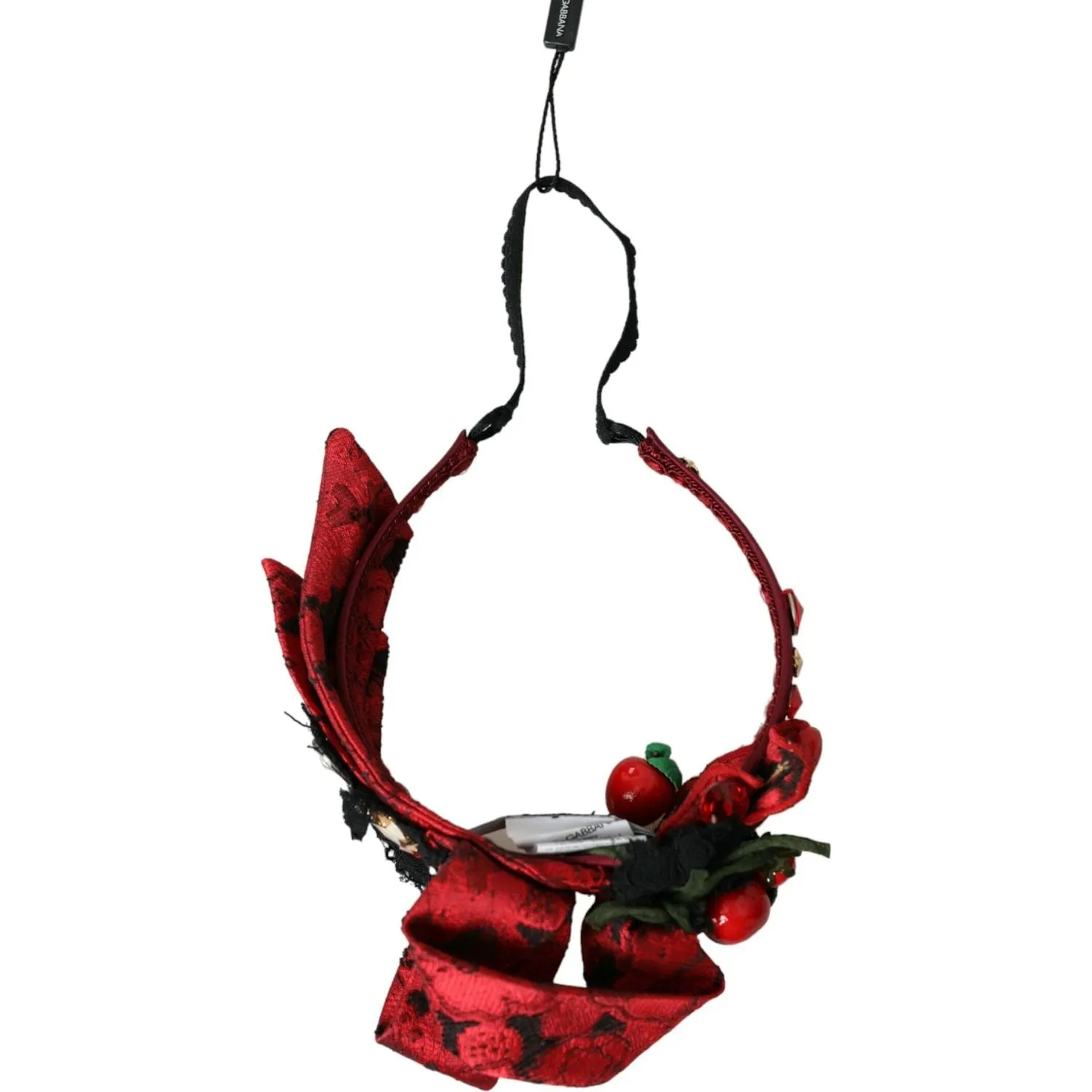 Dolce & Gabbana Red Cherry Sicily Embellished Women Hairband Diadem