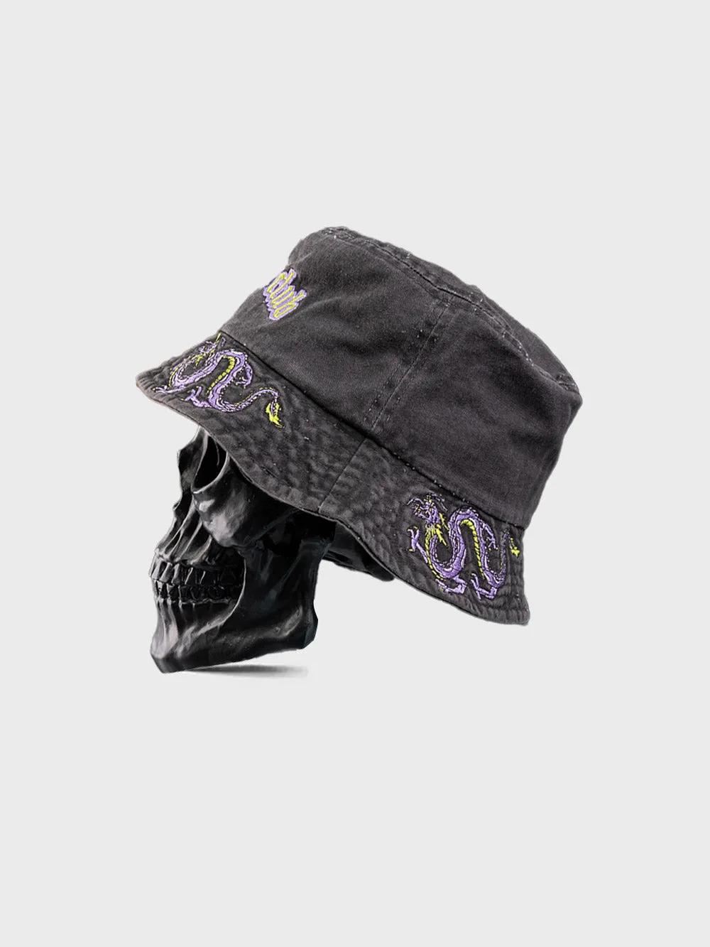 Dragon Tail Bucket Hat - Washed Black