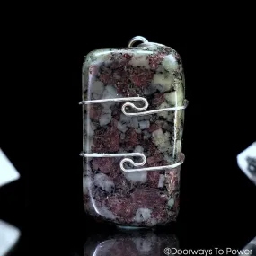 Eudialyte Gemstone Crystal Pendant .925 SS Wire Wrap