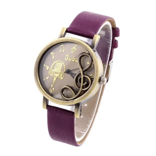 Fashion Vintage Watch for Women's Dress Watches retro zither PU Strap quartz watch analog wristwatches