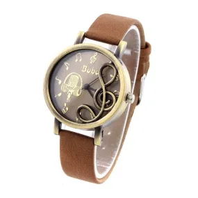 Fashion Vintage Watch for Women's Dress Watches retro zither PU Strap quartz watch analog wristwatches