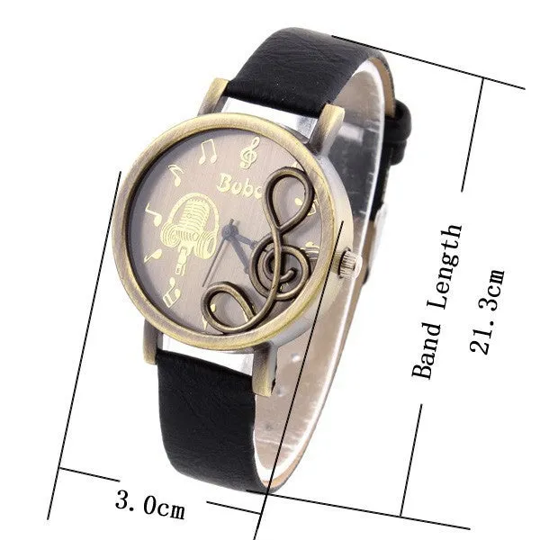 Fashion Vintage Watch for Women's Dress Watches retro zither PU Strap quartz watch analog wristwatches