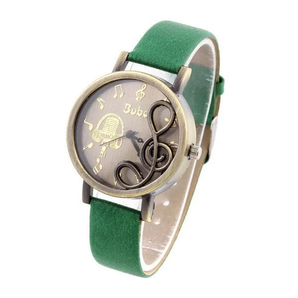 Fashion Vintage Watch for Women's Dress Watches retro zither PU Strap quartz watch analog wristwatches