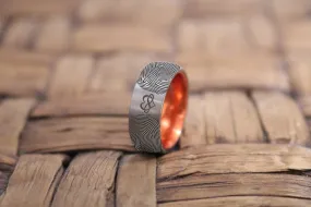 Fingerprint Ring | Mens Wedding Band, Couple Wedding Ring, Memorial Ring