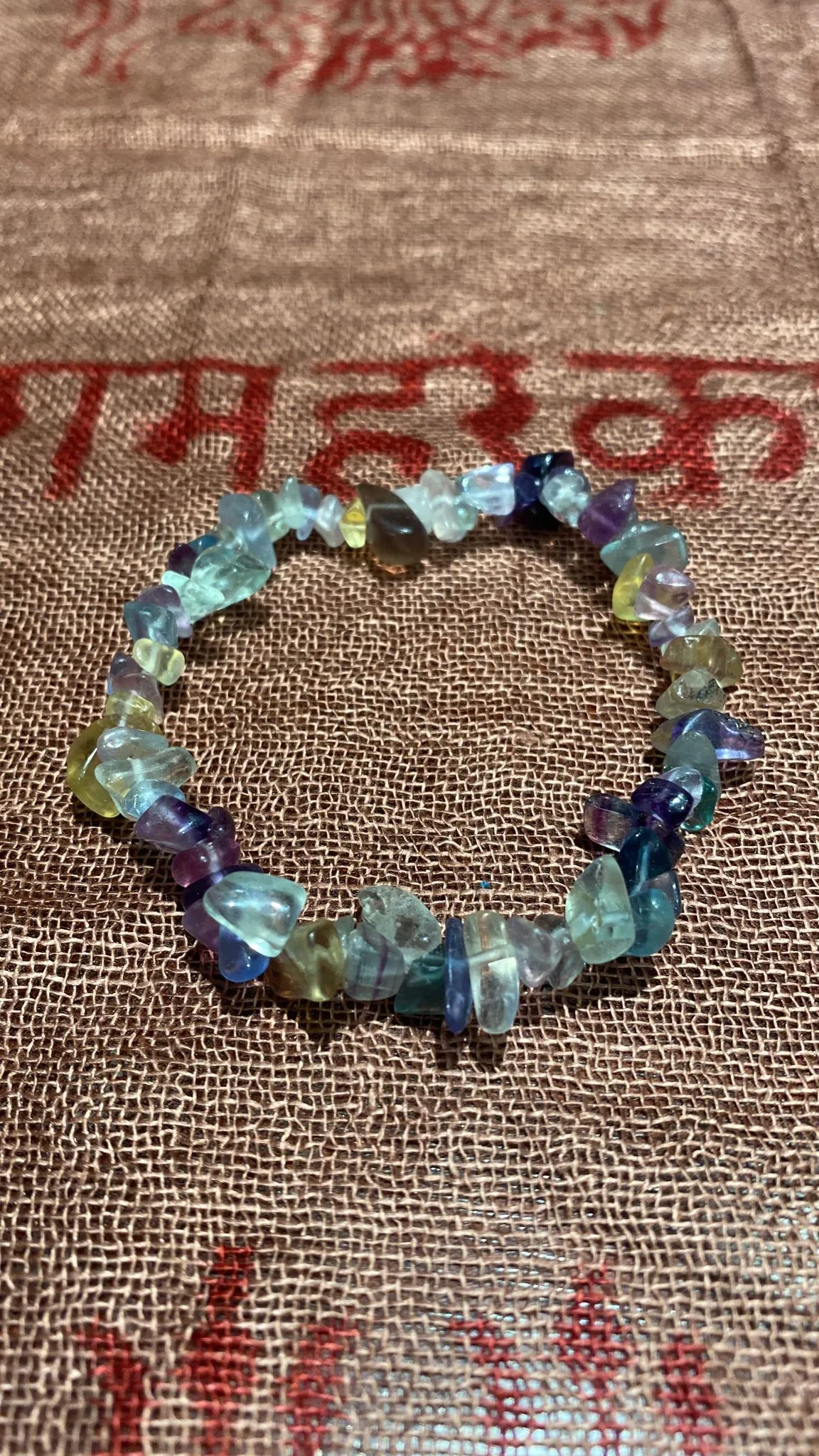 Fluorite Chips Stretch Bracelet