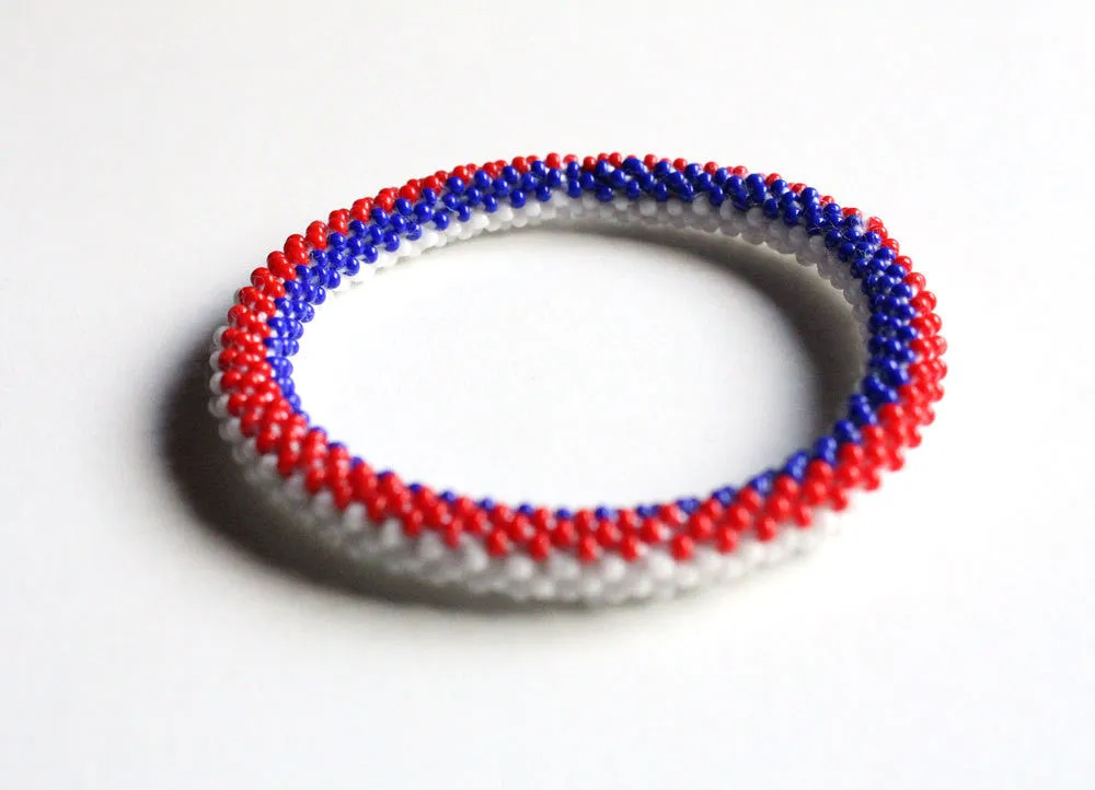 French Flag Roll On Bracelet